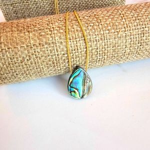 Abalone Shell Necklace Minimalist Crystal Gemstone floating